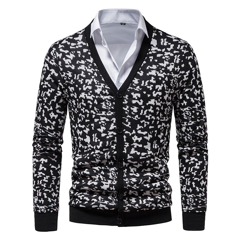 Men's Argyle Cardigans With V-neck Buttons
